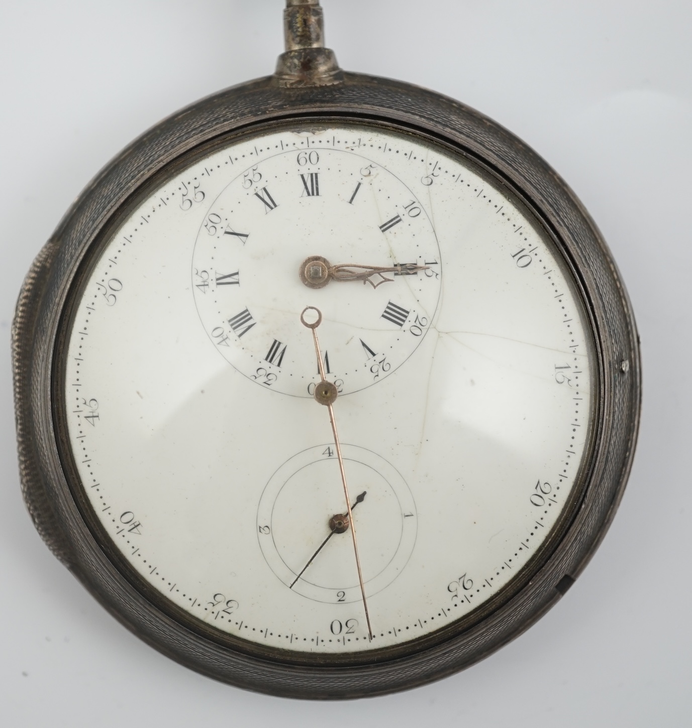 A George III engine turned silver pair cased keywind chronometer pocket watch by Mudge & Dutton